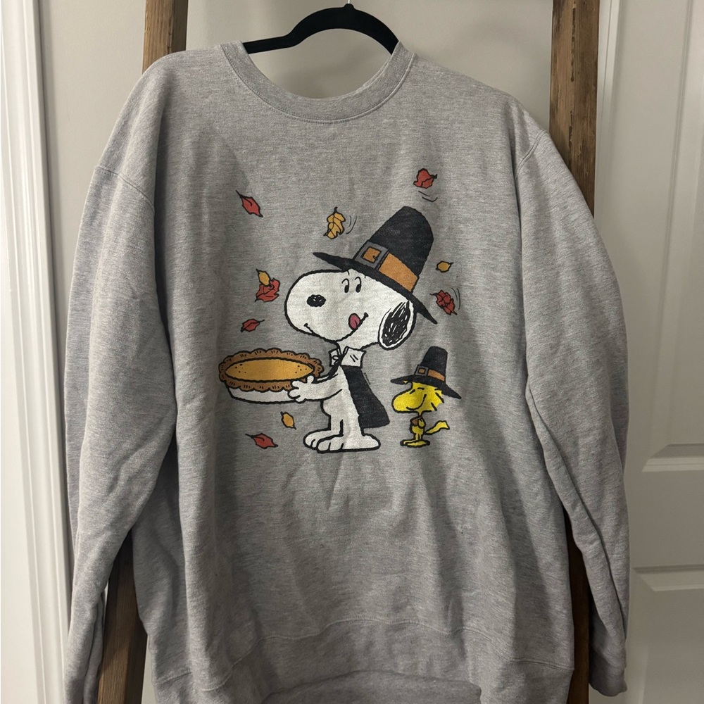 Snoopy Thanksgiving Gray Sweatshirt